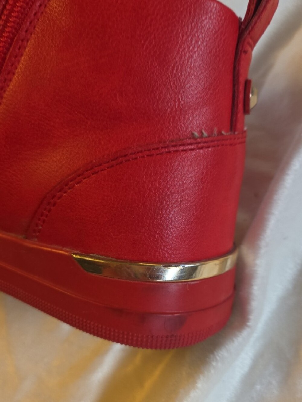 Aldo Red High-Top Women's Sneakers with Metallic Accents - Picture 6 of 6